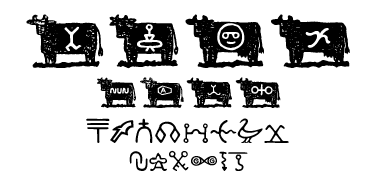 A Wild West style font called Cattle Brands from the Walden Font Co. It is part of the Wild West Press set of fonts.